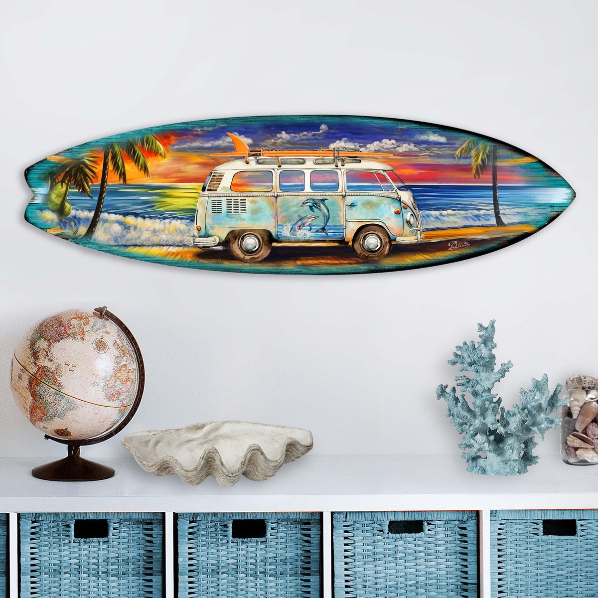 Surf Van Coastal Surfboard Wall Art