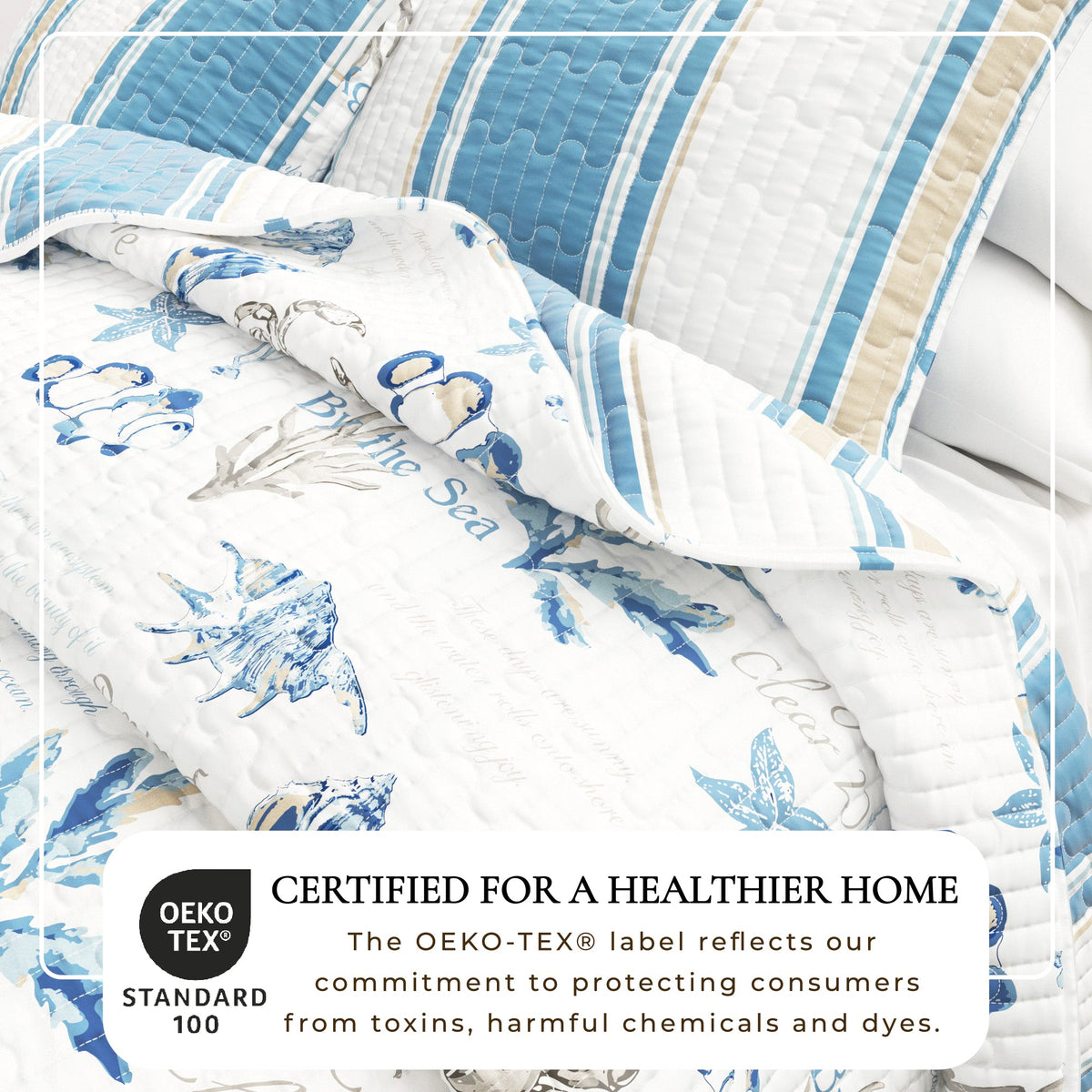 Stripe & Ocean Coastal Quilt Set – New Castle Collection