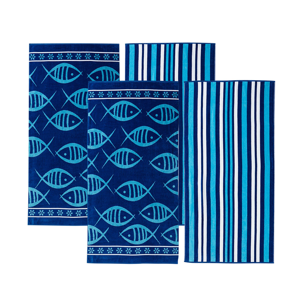 Maui Cotton Velour Beach Towels – Set of 2