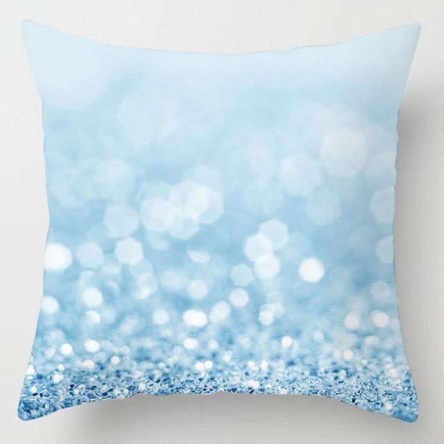 Blue Geometric Coastal Pillow Cover – 18" x 18"