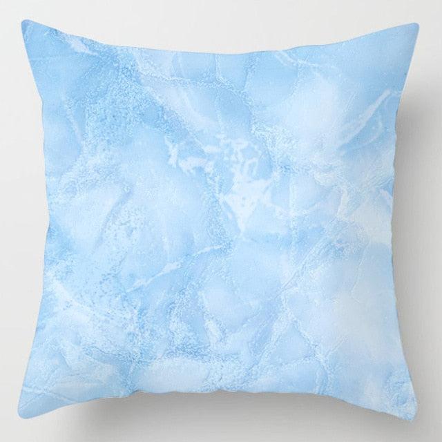 Blue Geometric Coastal Pillow Cover – 18" x 18"