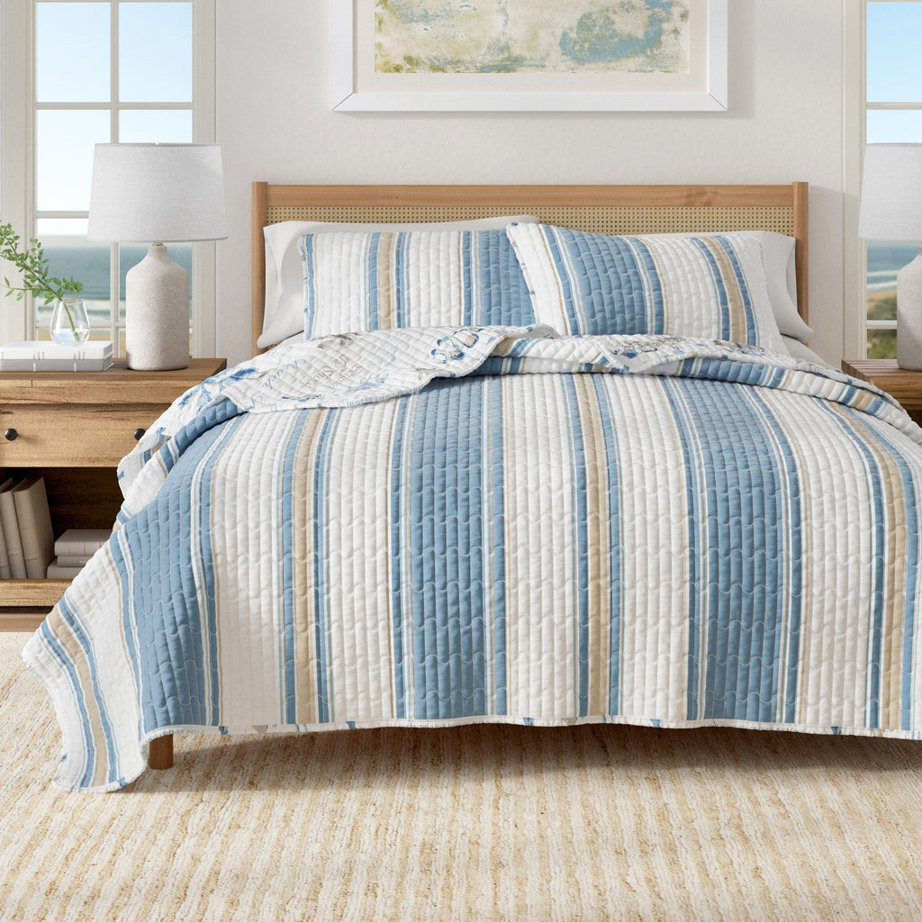 Stripe & Ocean Coastal Quilt Set – New Castle Collection