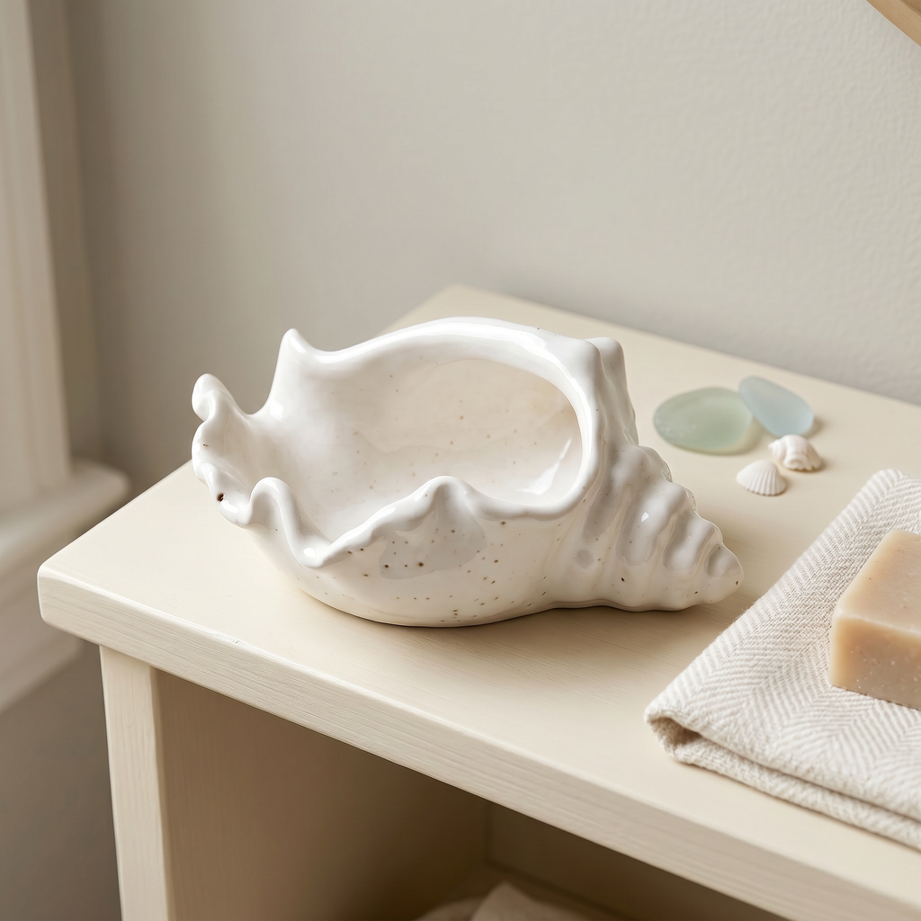 Conch Shell Decorative Bowl - 6"