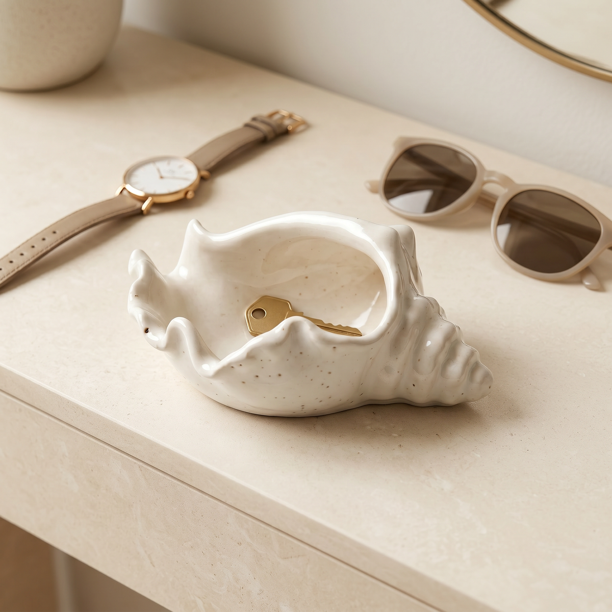 Conch Shell Decorative Bowl - 6"