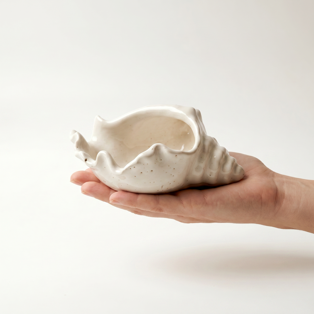 Conch Shell Decorative Bowl - 6"