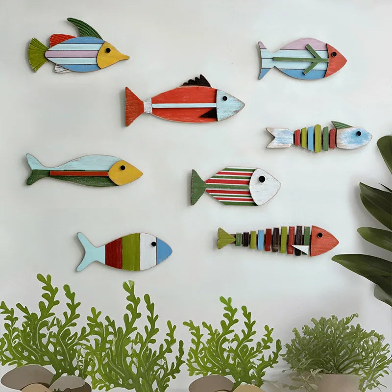Colorful Coastal Fish Wall Hanging