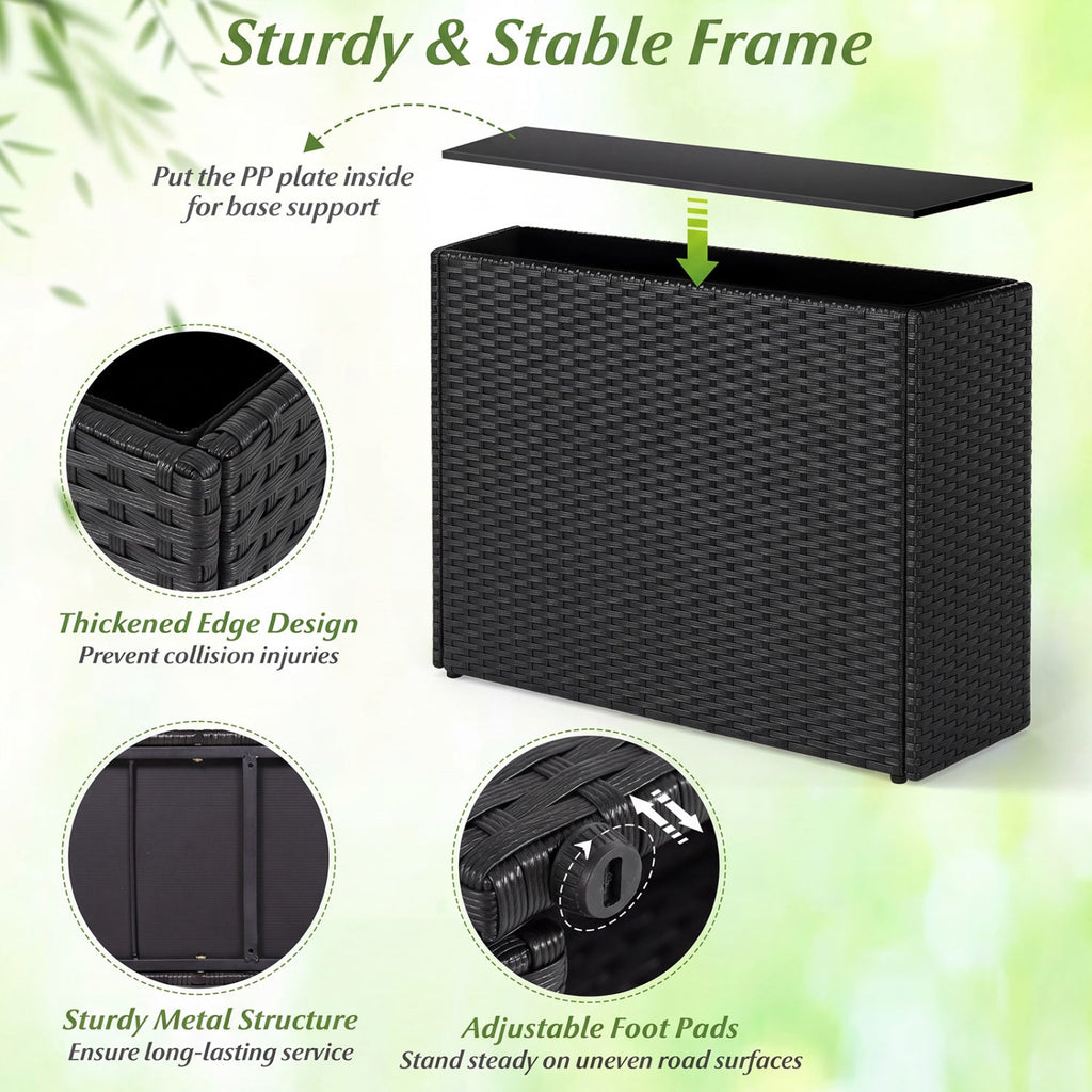 Woven Rattan Raised Garden Bed - 32"