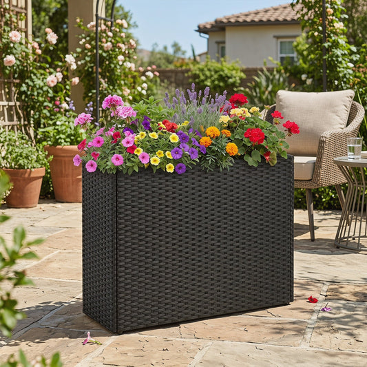 Woven Rattan Raised Garden Bed - 32"